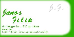 janos filip business card